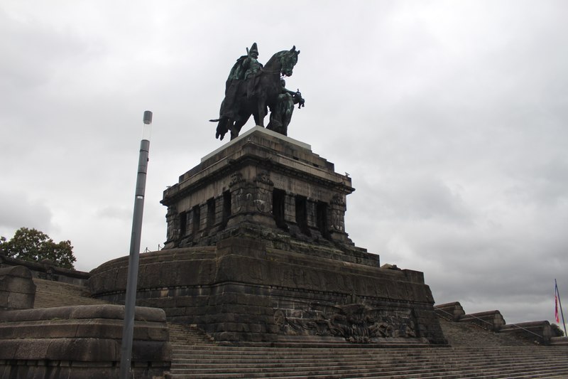 The massive statue of Wilhelm I, (almost) all 37 meters of it! Notice the Imperial eagle sculpted into the plinth.